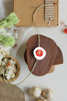 Upcycled Artisanal Circular Rakhi - White & Red - CiceroniRakhiLukka Chuppi