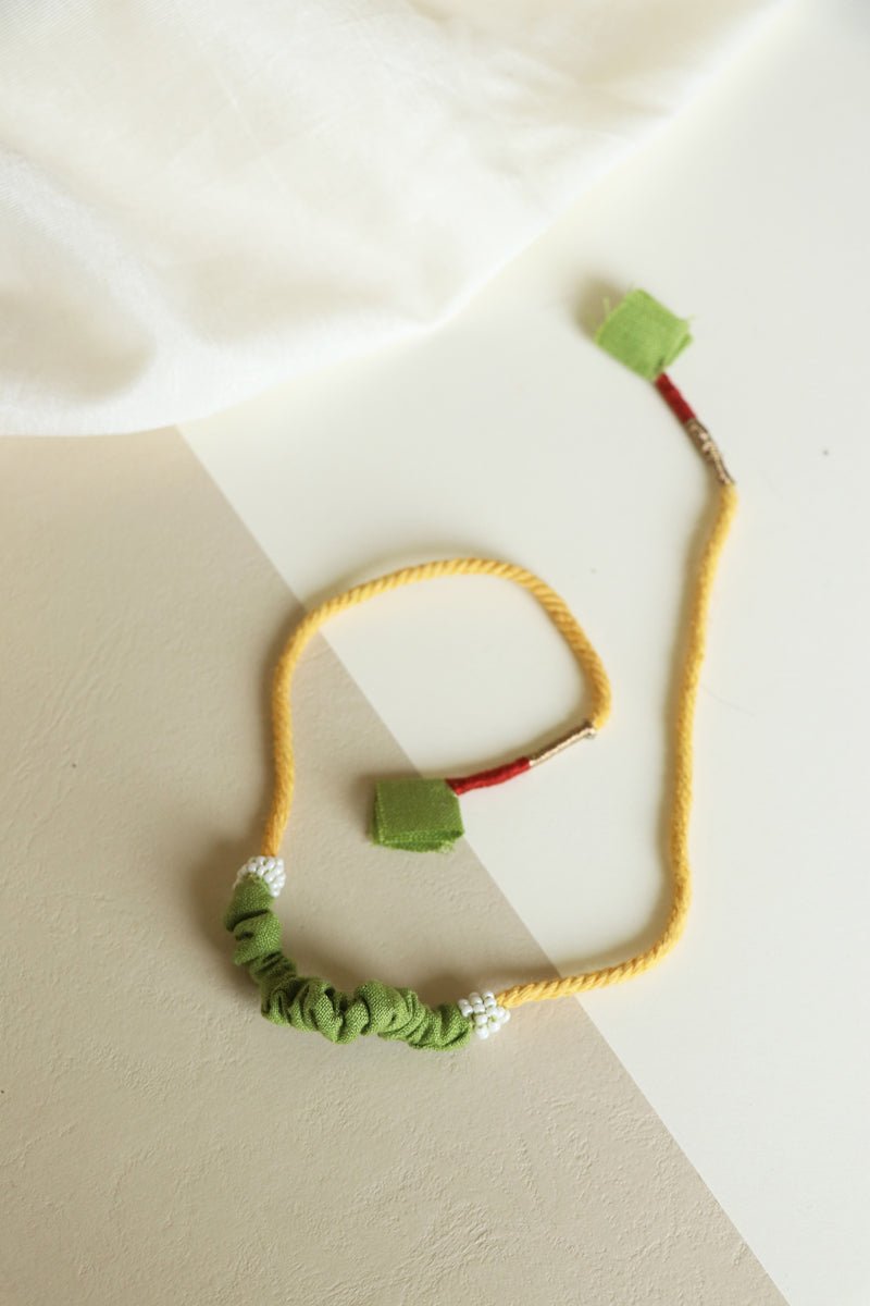 Upcycled Artisanal Rakhi - Green - CiceroniRakhiLukka Chuppi