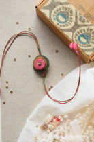 Upcycled Artisanal Rakhi - Mustard, Green and Pink - CiceroniRakhiLukka Chuppi