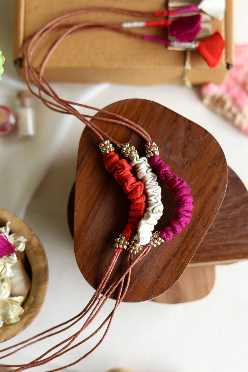 Upcycled Artisanal Rakhi - Set of 3 - CiceroniRakhiLukka Chuppi