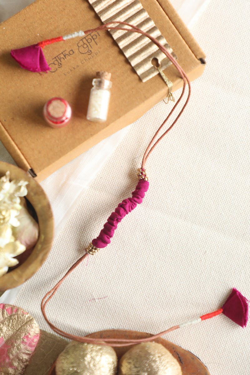 Upcycled Artisanal Rakhi - Violet - CiceroniRakhiLukka Chuppi