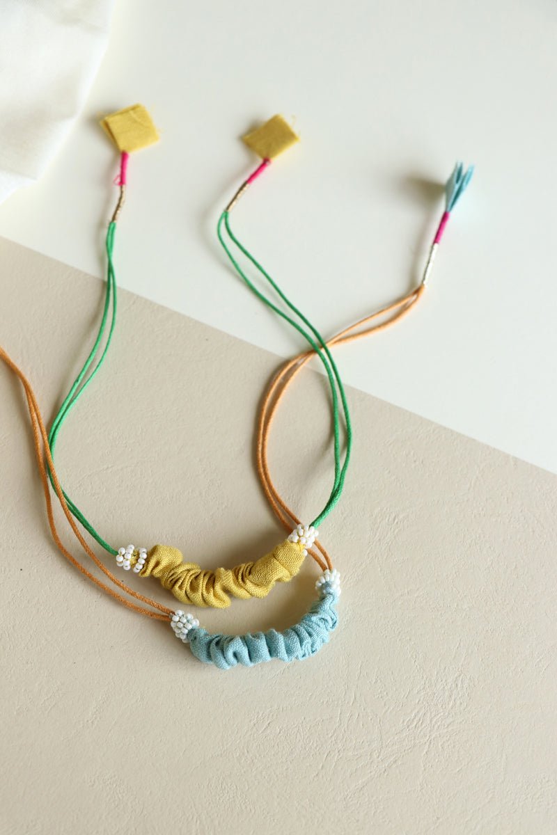 Upcycled Artisanal Scrunched Rakhis - Set of 3 - CiceroniRakhiLukka Chuppi