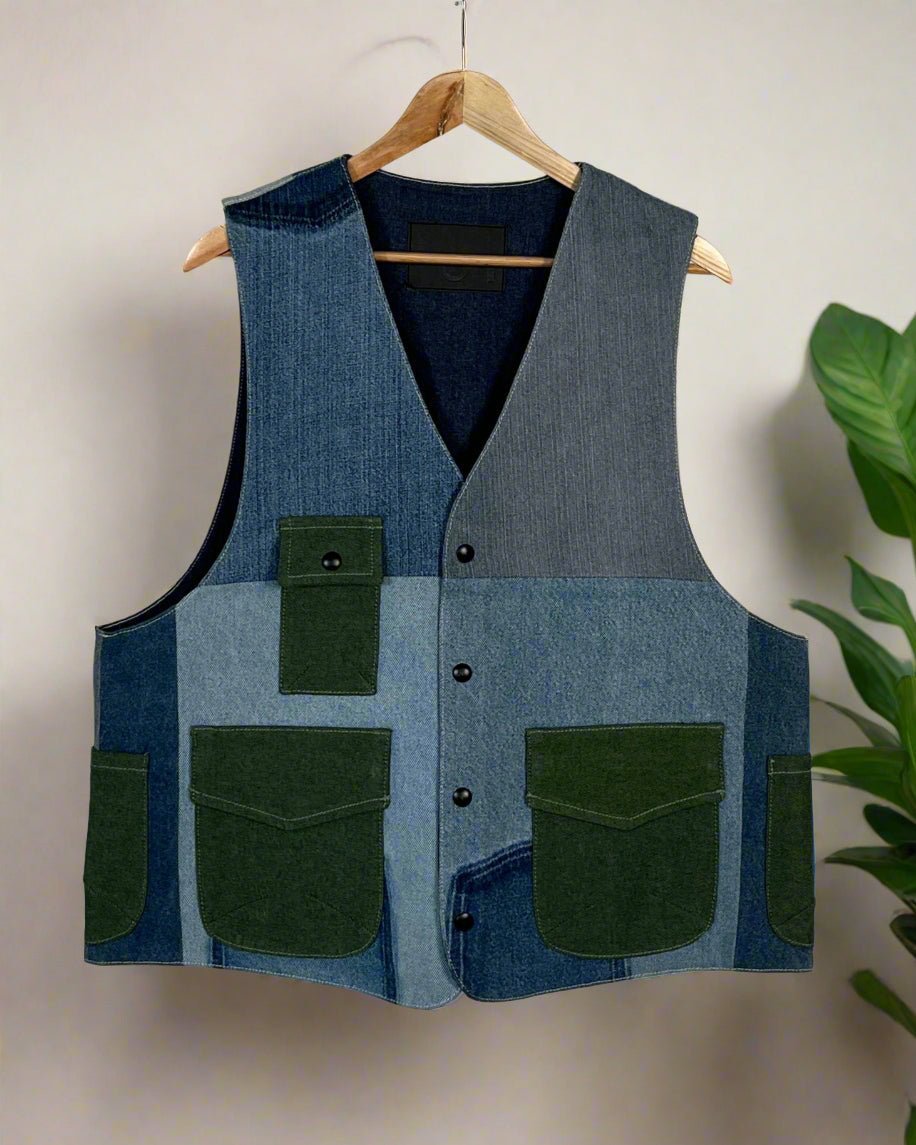 Upcycled Denim Gilet Jacket | 183 - CiceroniJacketsUn Denim