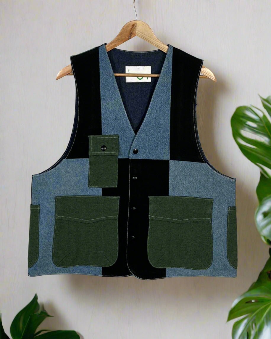 Upcycled Denim Gilet Jacket | 187 - CiceroniJacketsUn Denim