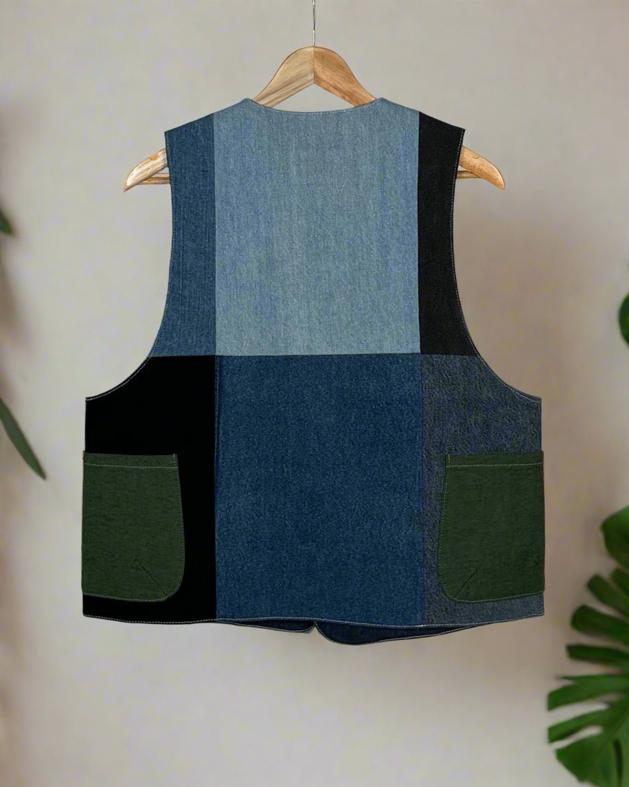 Upcycled Denim Gilet Jacket | 193 - CiceroniJacketsUn Denim