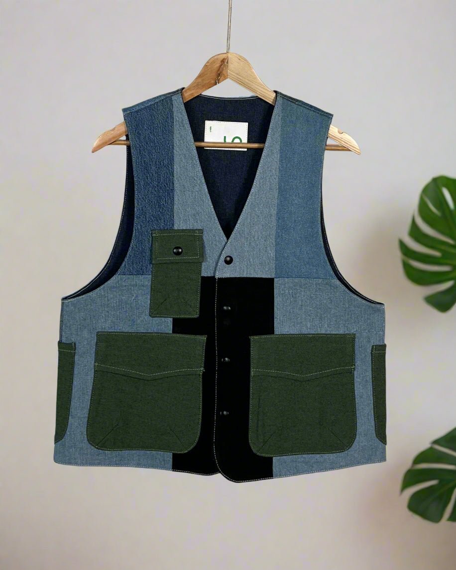 Upcycled Denim Gilet Jacket | 194 - CiceroniJacketsUn Denim
