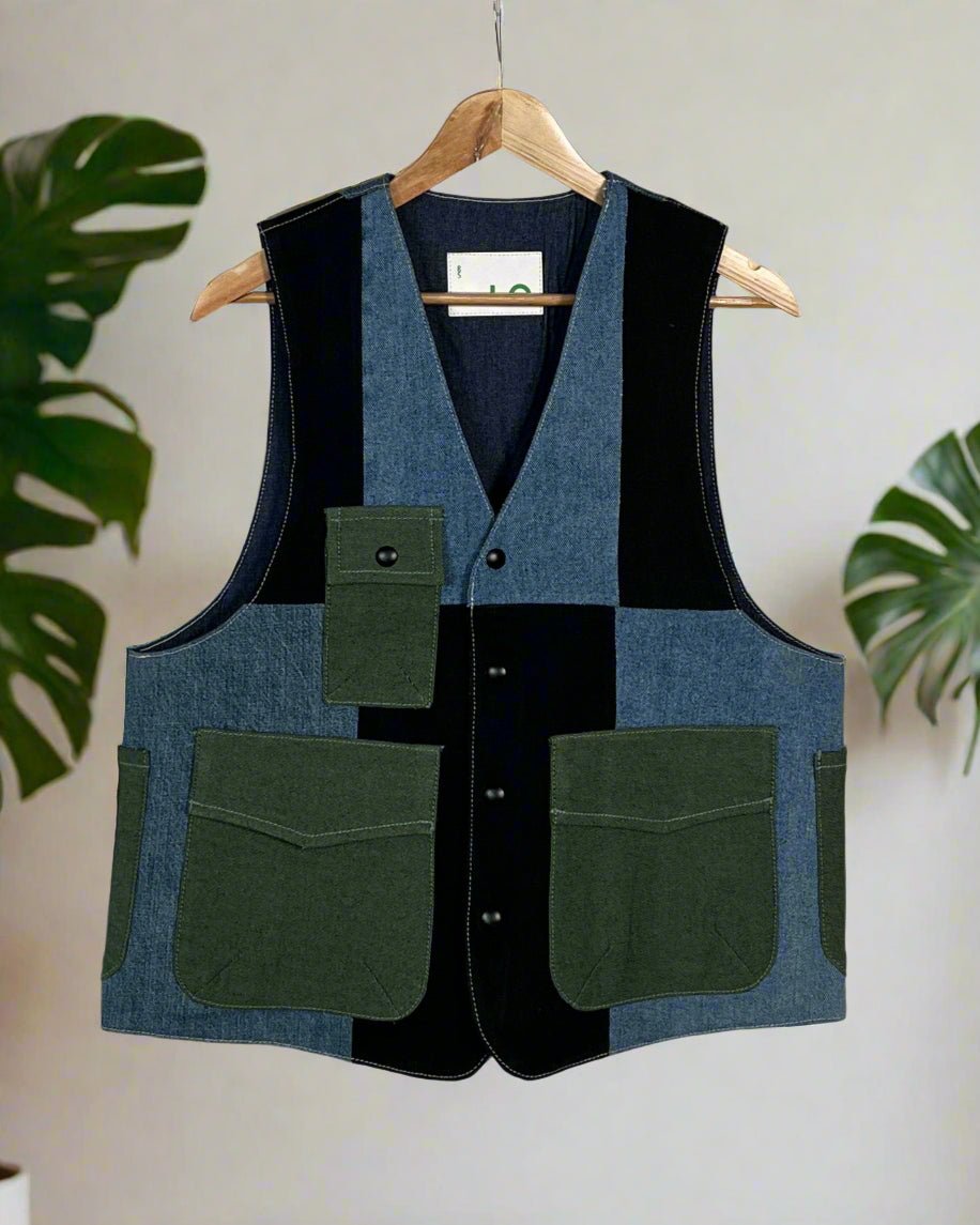 Upcycled Denim Gilet Jacket | 195 - CiceroniJacketsUn Denim