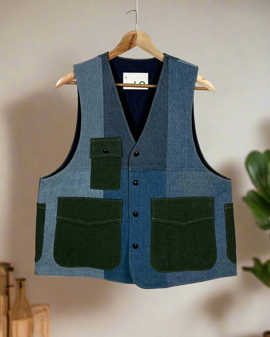 Upcycled Denim Gilet Jacket | 197 - CiceroniJacketsCiceroni