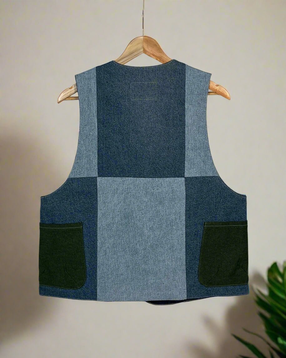 Upcycled Denim Gilet Jacket | 197 - CiceroniJacketsCiceroni
