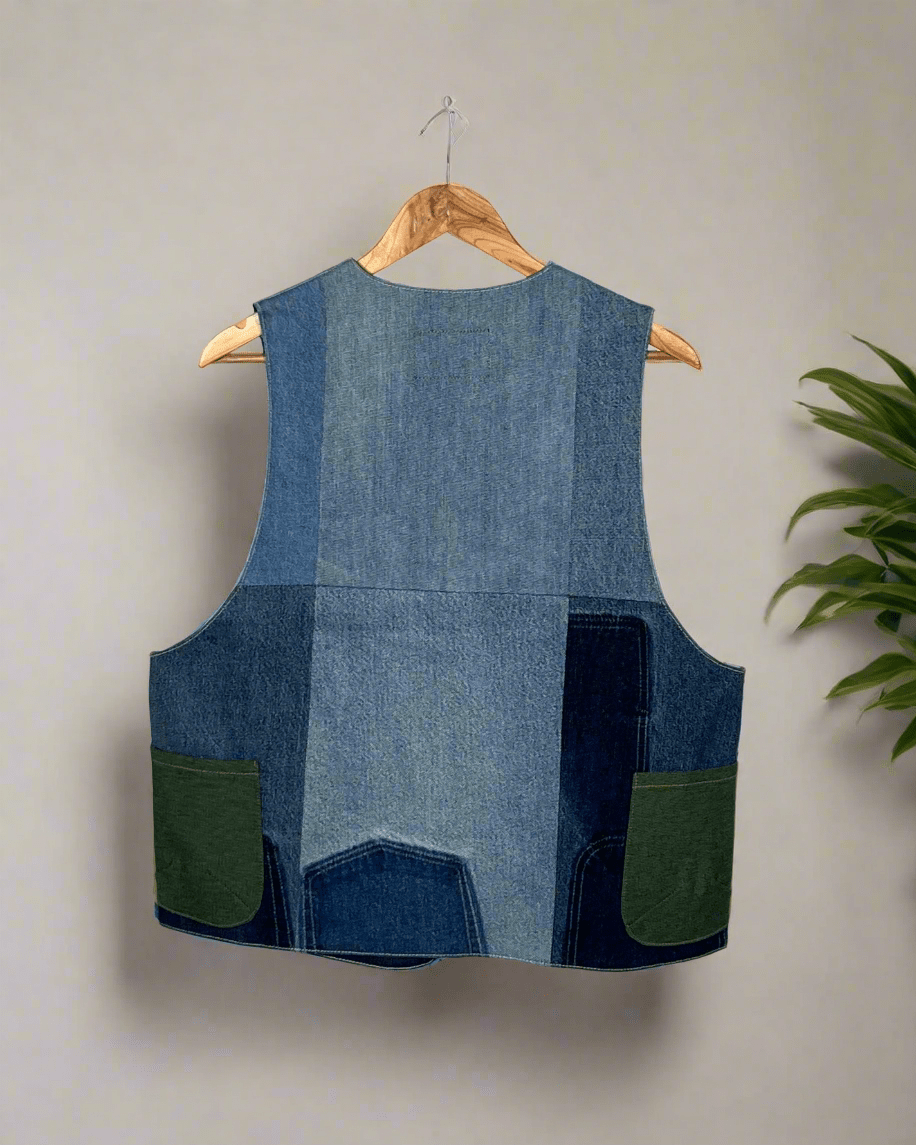 Upcycled Denim Gilet Jacket | G145 - CiceroniJacketsUn Denim