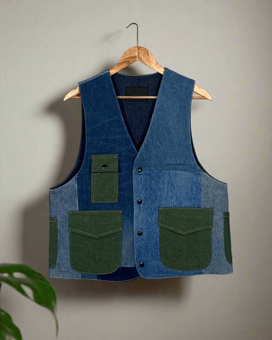 Upcycled Denim Gilet Jacket | G145 - CiceroniJacketsUn Denim