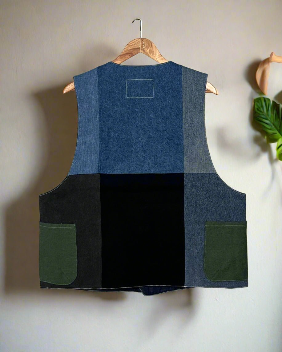 Upcycled Denim Gilet Jacket | G159 - CiceroniJacketsUn Denim
