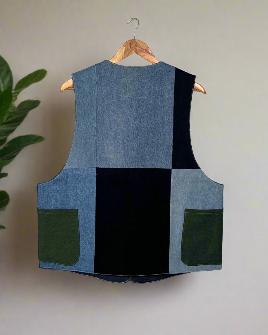 Upcycled Denim Gilet Jacket | G171 - CiceroniJacketsUn Denim