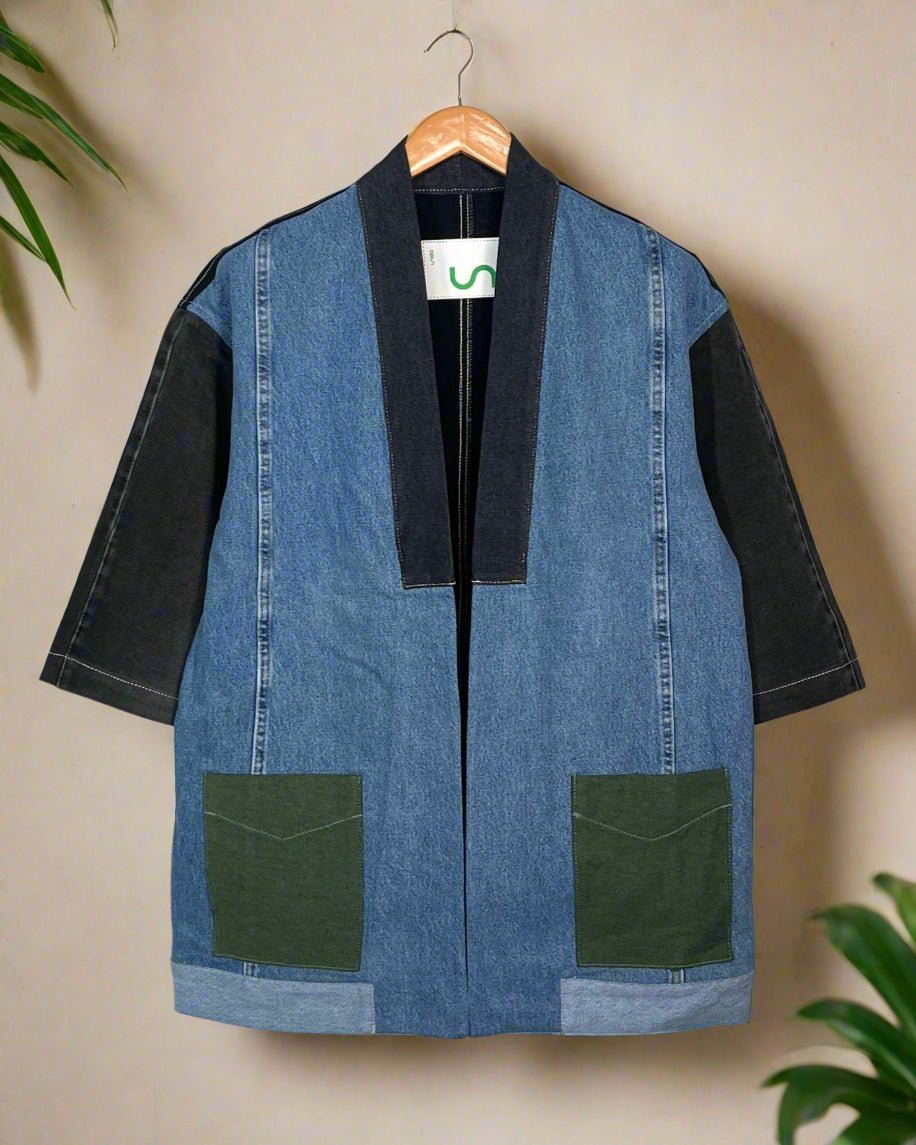Upcycled Denim Kimono Jacket | 195 - CiceroniKimonoUn Denim