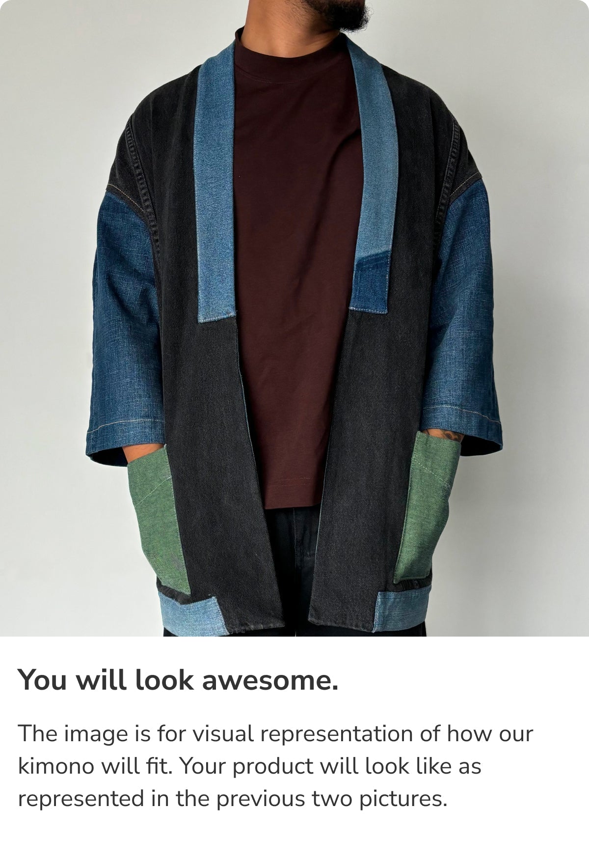 Upcycled Denim Kimono Jacket | K219 - CiceroniKimonoUn Denim