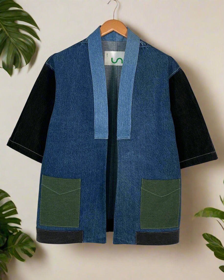 Upcycled Denim Kimono Jacket | K224 - CiceroniKimonoUn Denim