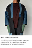 Upcycled Denim Kimono Jacket | K224 - CiceroniKimonoUn Denim