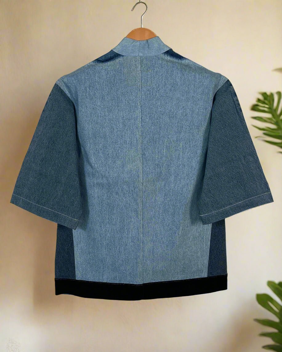 Upcycled Denim Kimono Jacket | K236 - CiceroniKimonoUn Denim