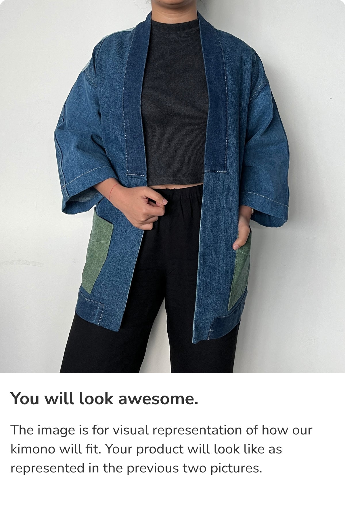 Upcycled Denim Kimono Jacket | K239 - CiceroniKimonoUn Denim