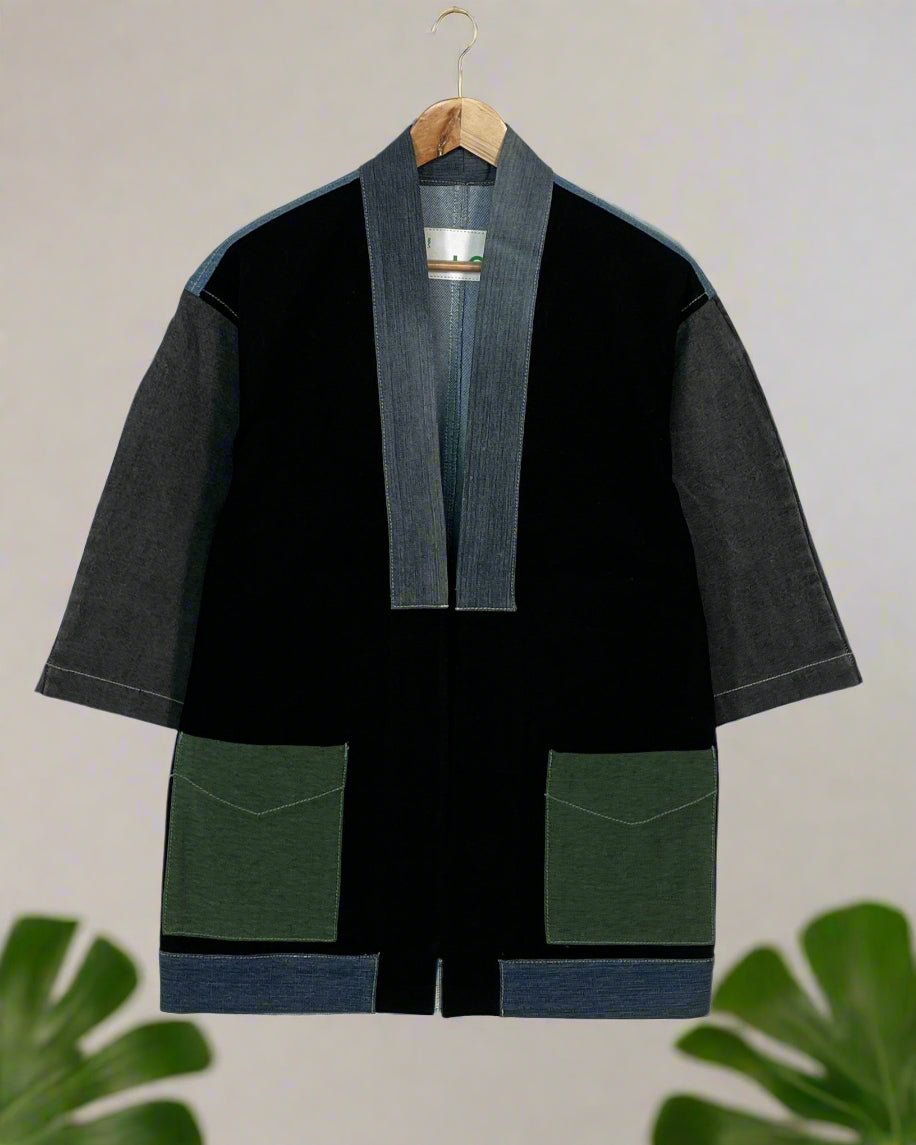 Upcycled Denim Kimono Jacket | K240 - CiceroniKimonoUn Denim