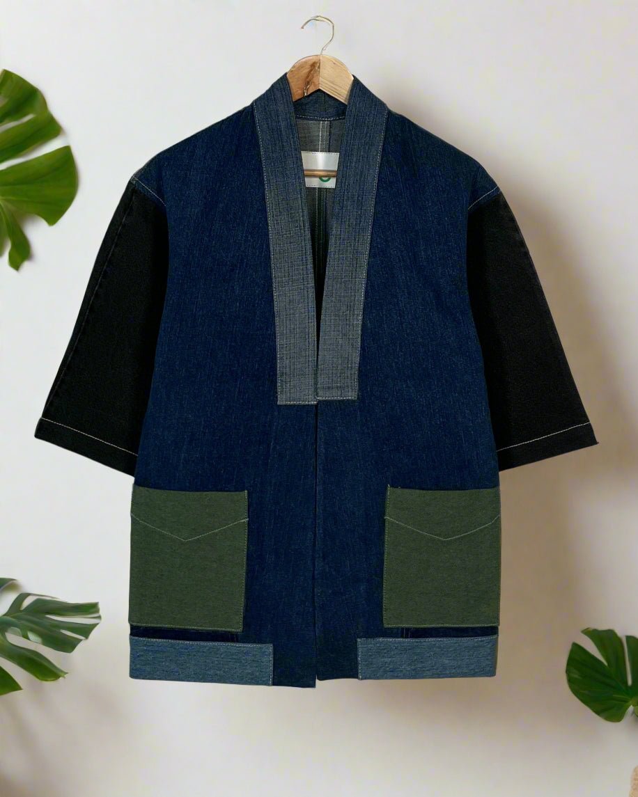 Upcycled Denim Kimono Jacket | K247 - CiceroniKimonoUn Denim