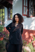 Upcycled Handwoven Arrow Collar Shirt - Green - CiceroniWomen ShirtsThe Terra Tribe