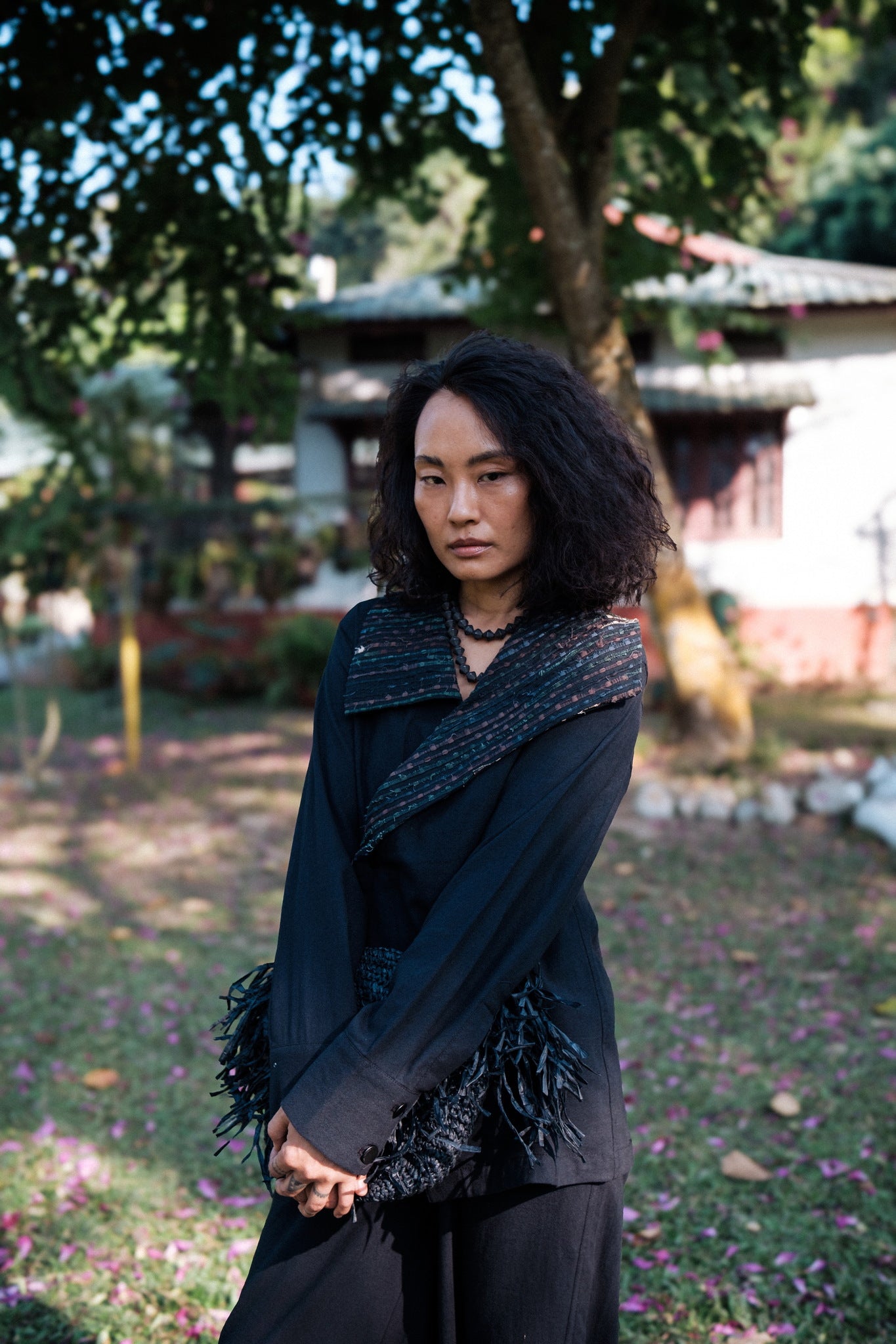 Upcycled Handwoven Arrow Collar Shirt - Green - CiceroniWomen ShirtsThe Terra Tribe