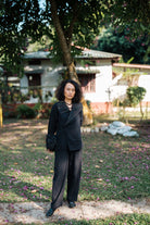 Upcycled Handwoven Arrow Collar Shirt - Green - CiceroniWomen ShirtsThe Terra Tribe