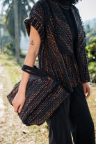 Upcycled Handwoven Berlin Shawl Collar Top - CiceroniTopsThe Terra Tribe