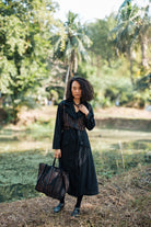 Upcycled Handwoven Copenhagen Trench - Green - CiceroniTrench CoatThe Terra Tribe