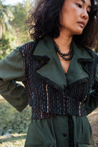 Upcycled Handwoven Copenhagen Trench - Green - CiceroniTrench CoatThe Terra Tribe