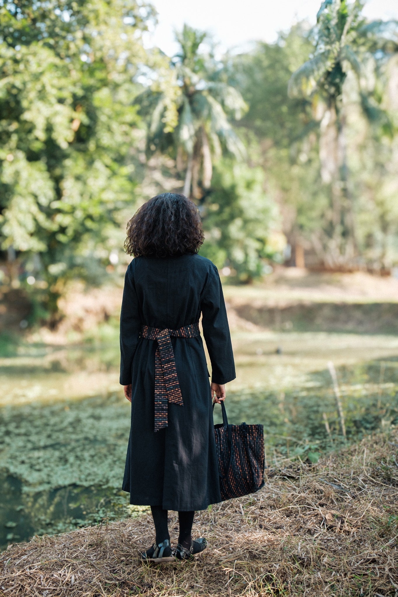 Upcycled Handwoven Copenhagen Trench - Green - CiceroniTrench CoatThe Terra Tribe