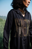 Upcycled Handwoven Hunza Shirt - Black Copper - CiceroniWomen ShirtsThe Terra Tribe
