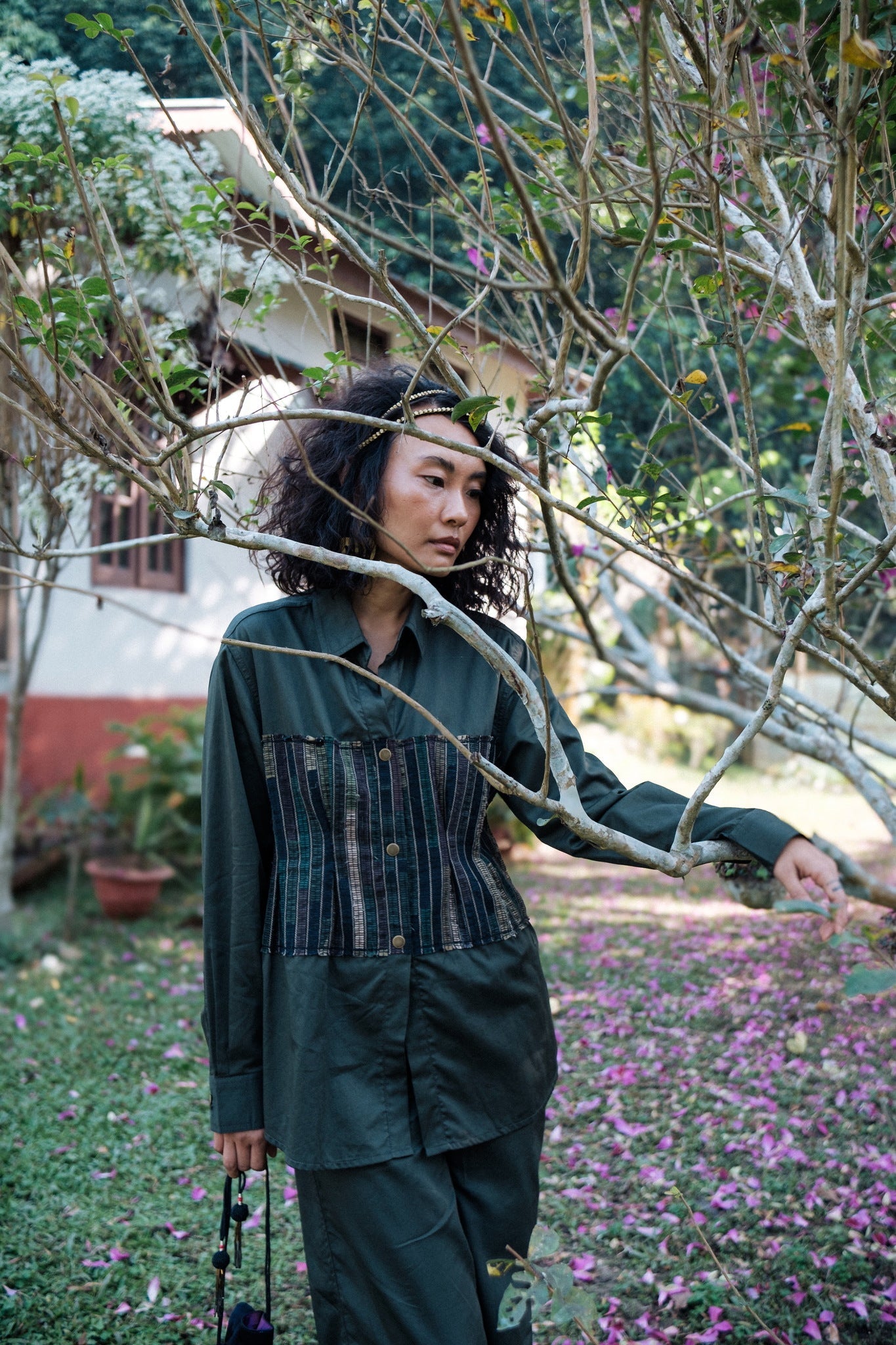 Upcycled Handwoven Hunza Shirt - Black Copper - CiceroniWomen ShirtsThe Terra Tribe