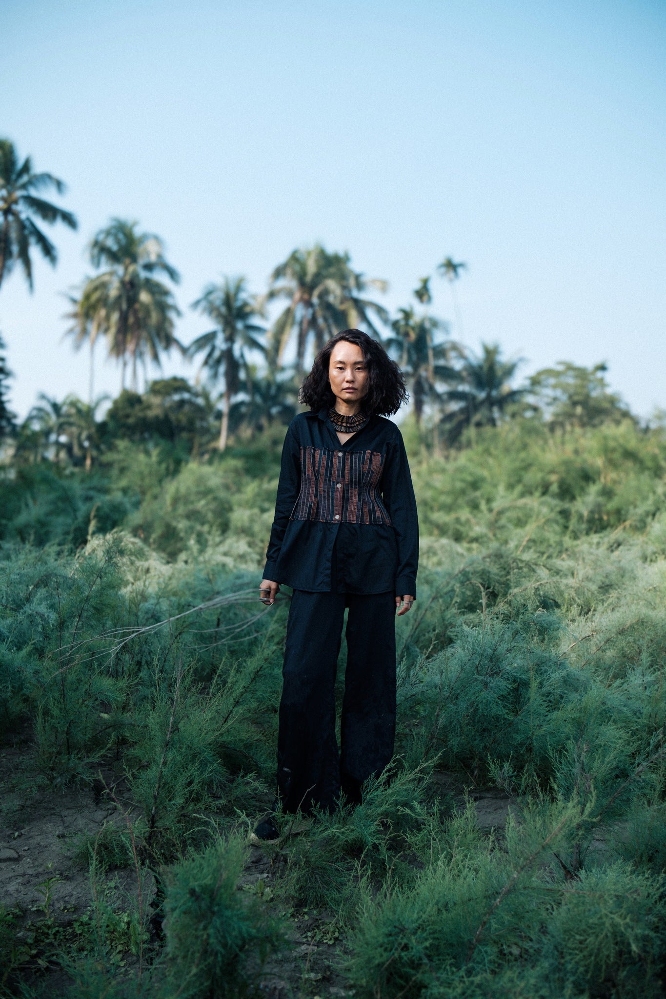 Upcycled Handwoven Hunza Shirt - Black Copper - CiceroniWomen ShirtsThe Terra Tribe