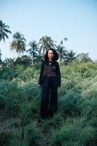 Upcycled Handwoven Hunza Shirt - Black Copper - CiceroniWomen ShirtsThe Terra Tribe