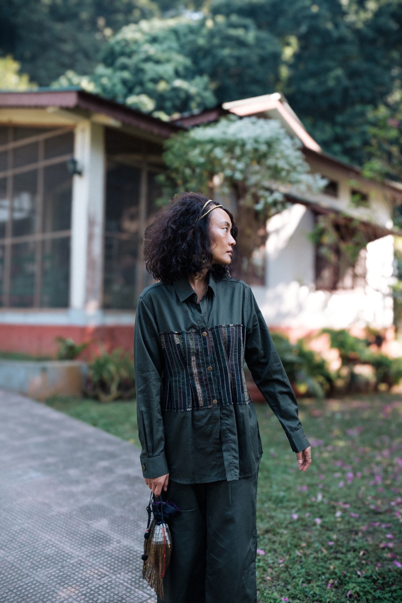 Upcycled Handwoven Hunza Shirt - Black Copper - CiceroniWomen ShirtsThe Terra Tribe