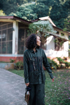 Upcycled Handwoven Hunza Shirt - Black Copper - CiceroniWomen ShirtsThe Terra Tribe