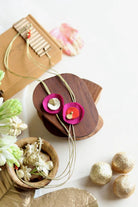 Upcycled Rakhi - Circular - (Set of 2) - Orange and White - CiceroniRakhiLukka Chuppi