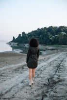 Upcycled Seattle Wrap Dress - Black Green - CiceroniDressesThe Terra Tribe