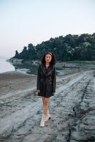 Upcycled Seattle Wrap Dress - Black Green - CiceroniDressesThe Terra Tribe