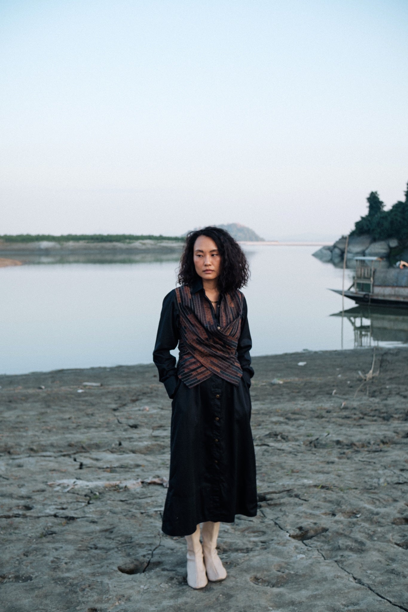 Upcycled Seattle Wrap Long Dress - Green - CiceroniDressesThe Terra Tribe