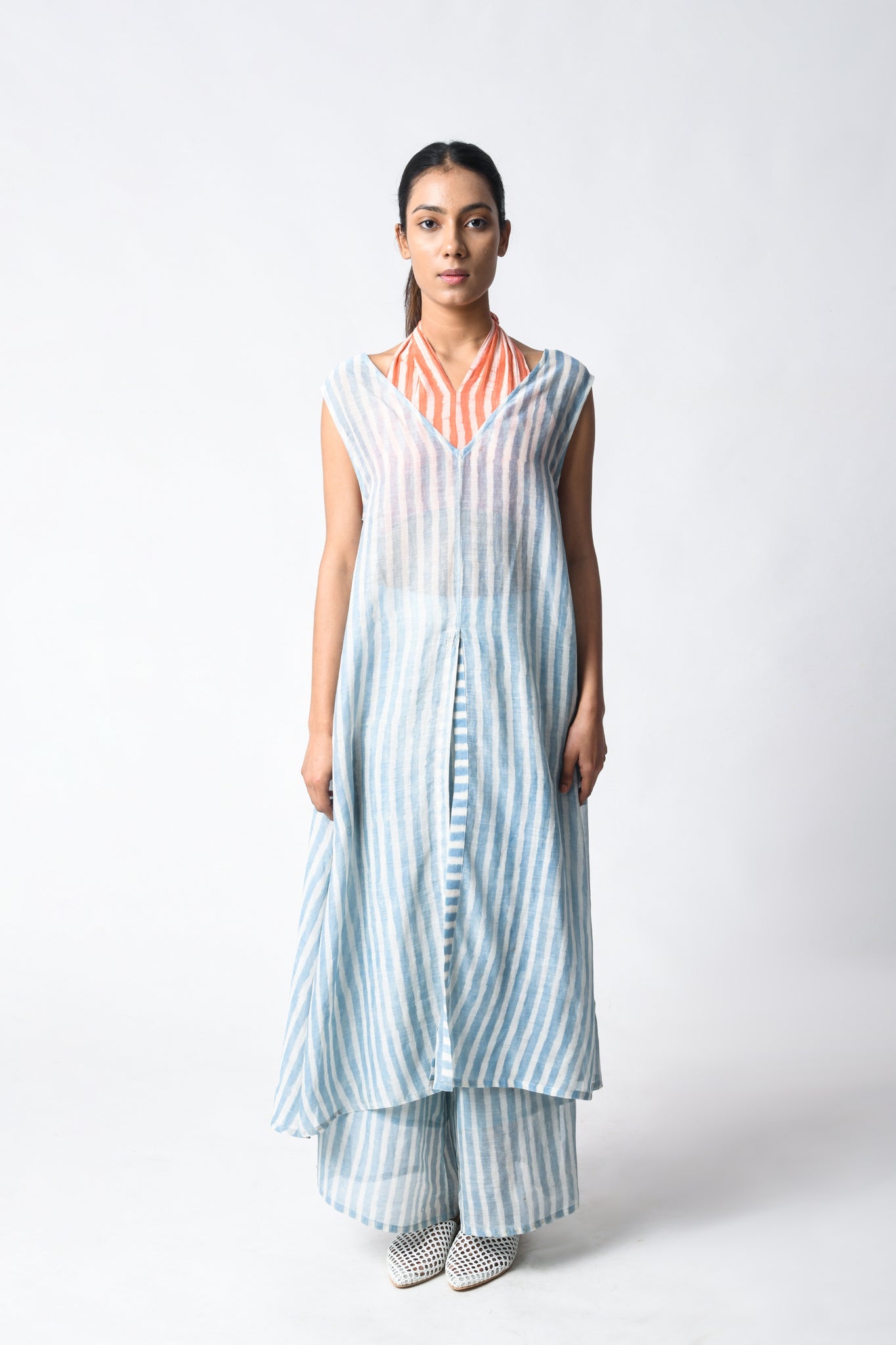 V - Tunic Sky Set - CiceroniKurta Set, Everyday WearJayati Goenka