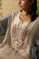 Vale Kurta Set - Beige and Light Bue - CiceroniKurta Set, Festive WearKhyati Rughani