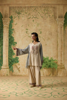 Vale Kurta Set - Beige and Light Bue - CiceroniKurta Set, Festive WearKhyati Rughani