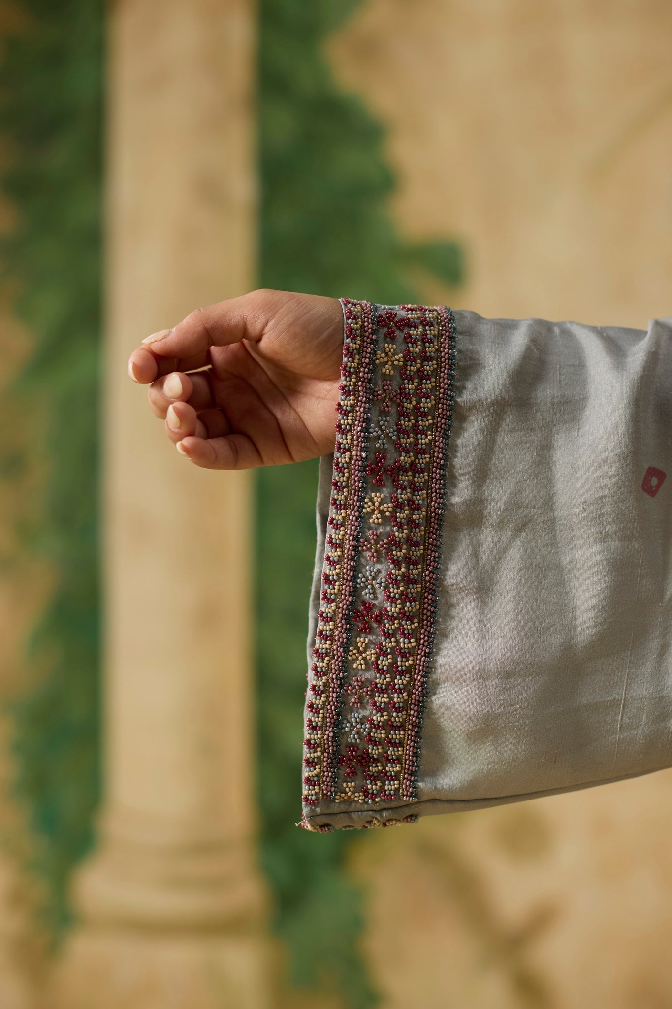 Vale Kurta Set - Beige and Light Bue - CiceroniKurta Set, Festive WearKhyati Rughani