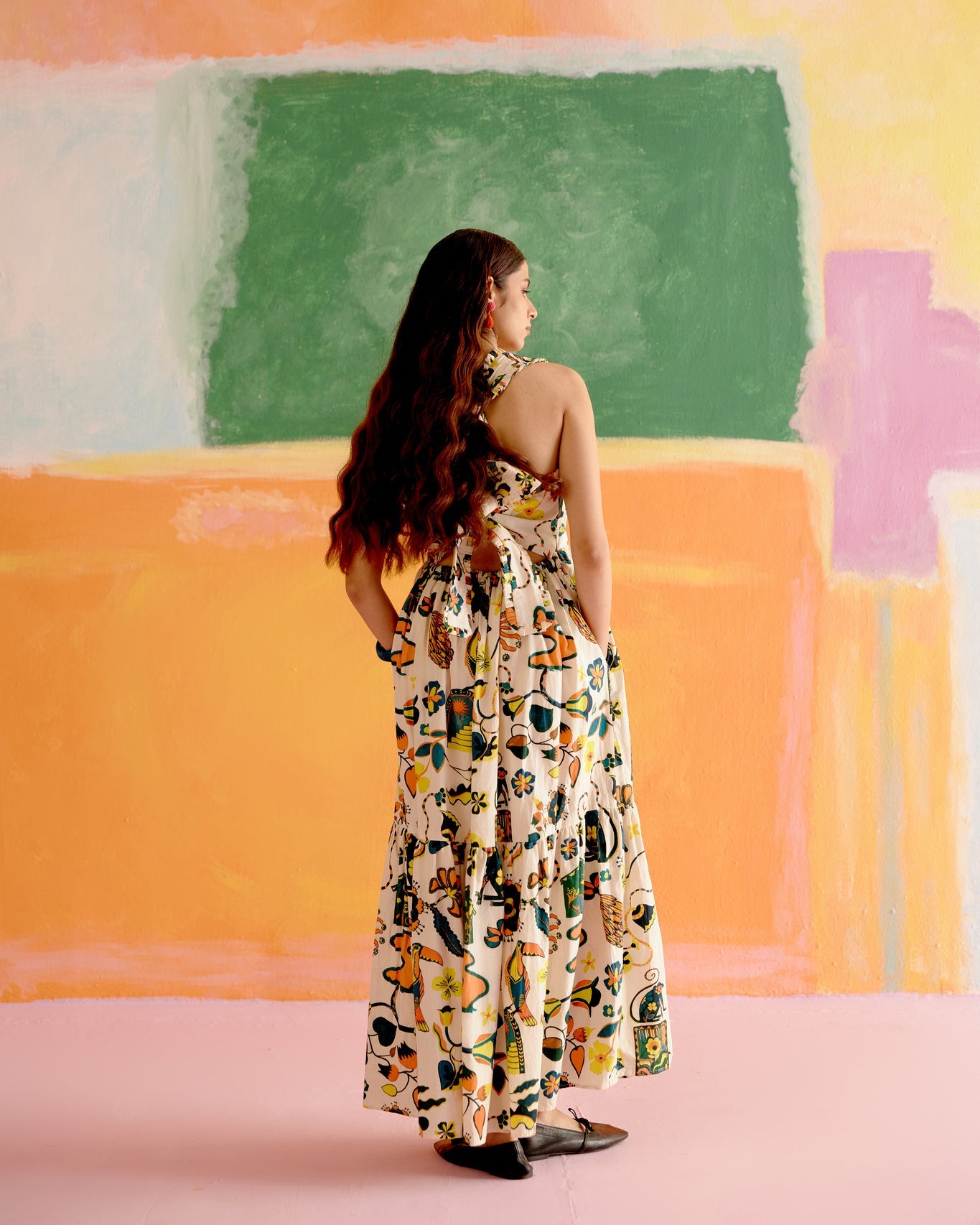 Valentine Maxi Dress in Kakapo Print - CiceroniDressesHappi Space