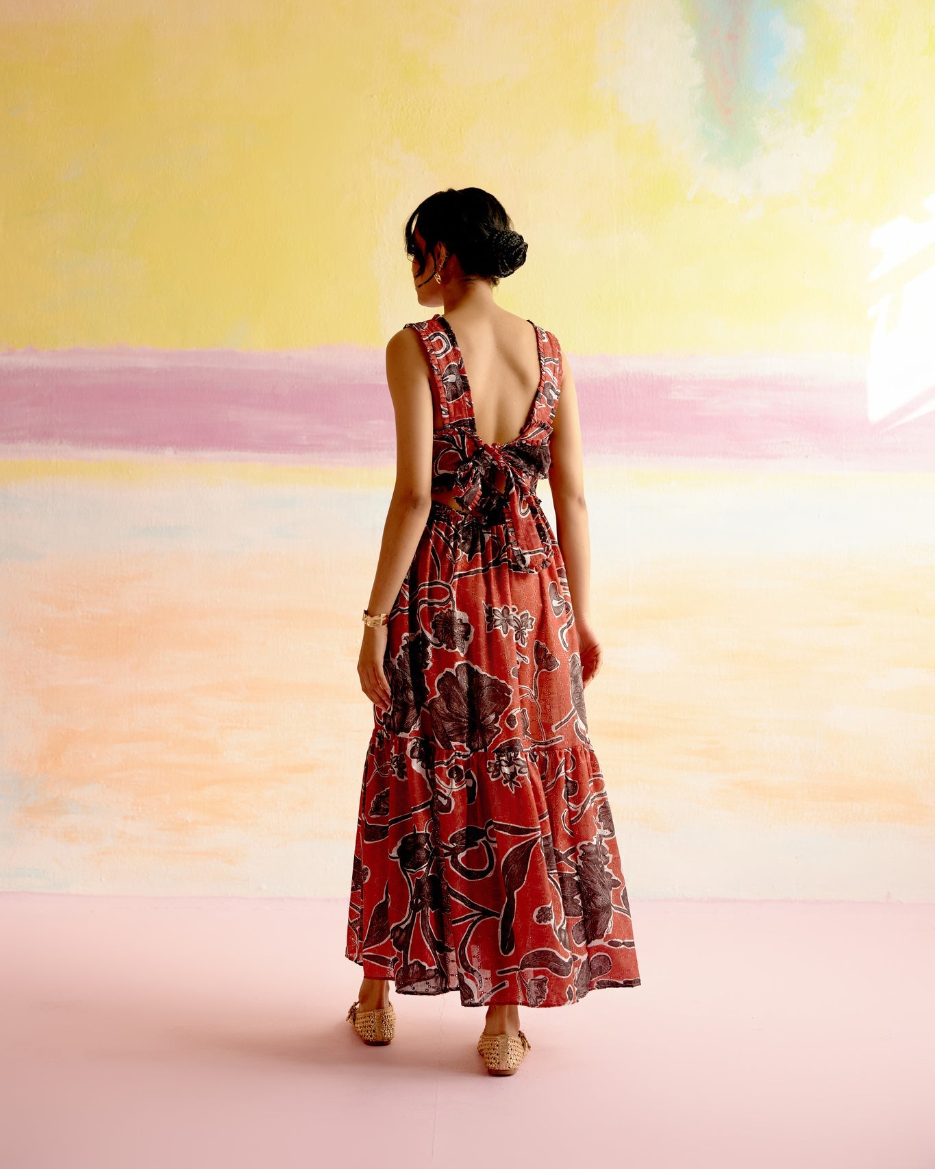 Valentine Maxi Dress Red Jardin - CiceroniDressesHappi Space