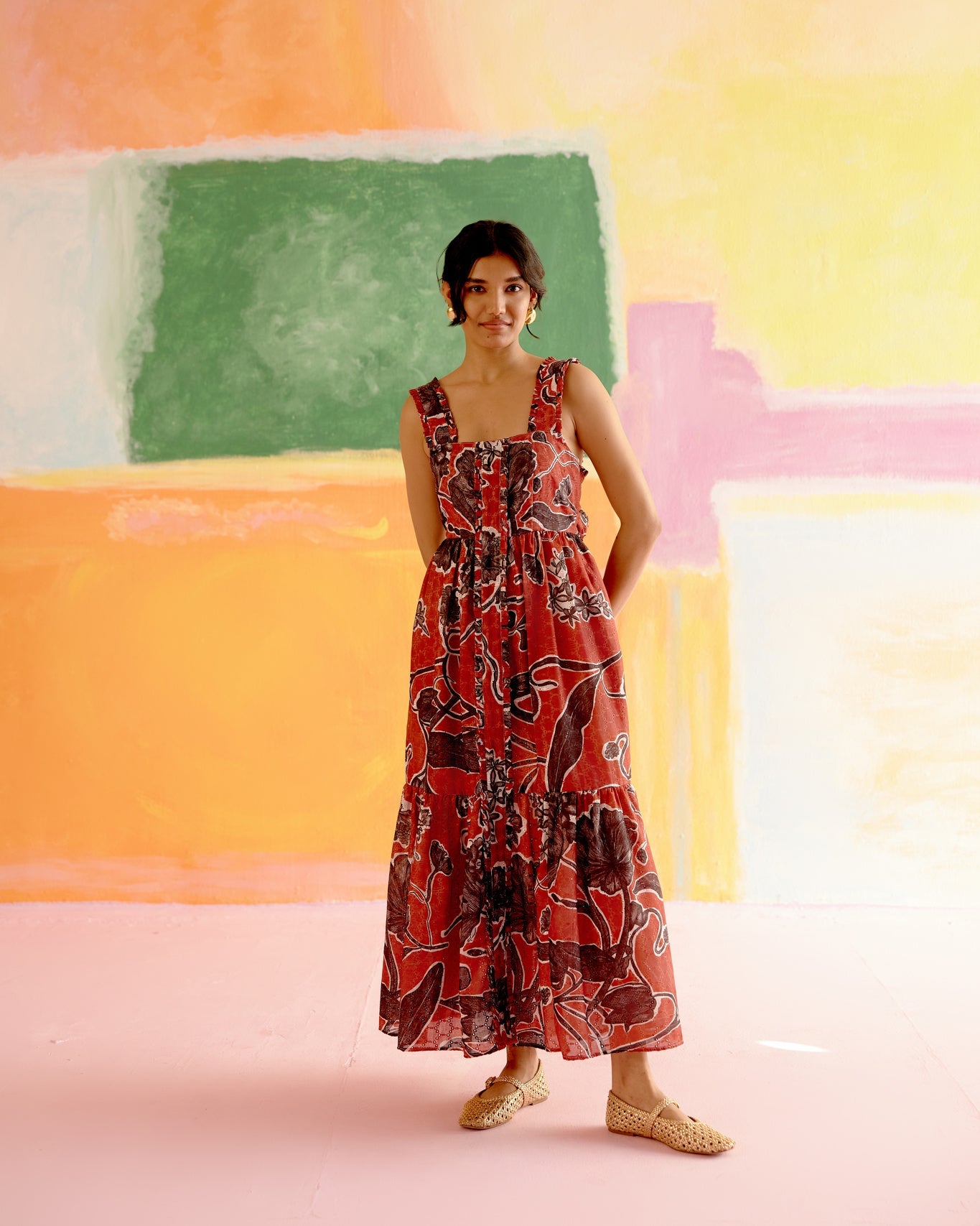 Valentine Maxi Dress Red Jardin - CiceroniDressesHappi Space