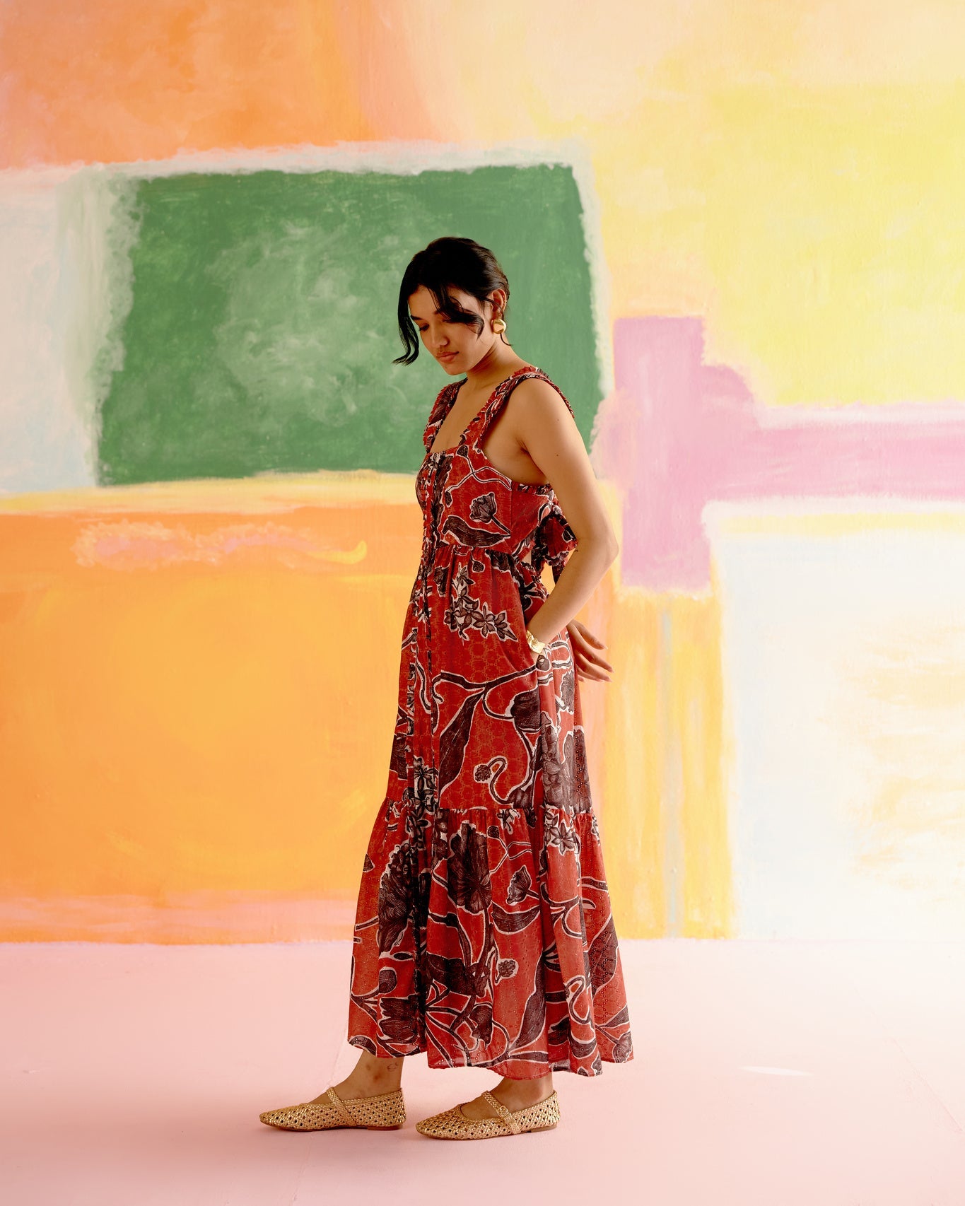 Valentine Maxi Dress Red Jardin - CiceroniDressesHappi Space